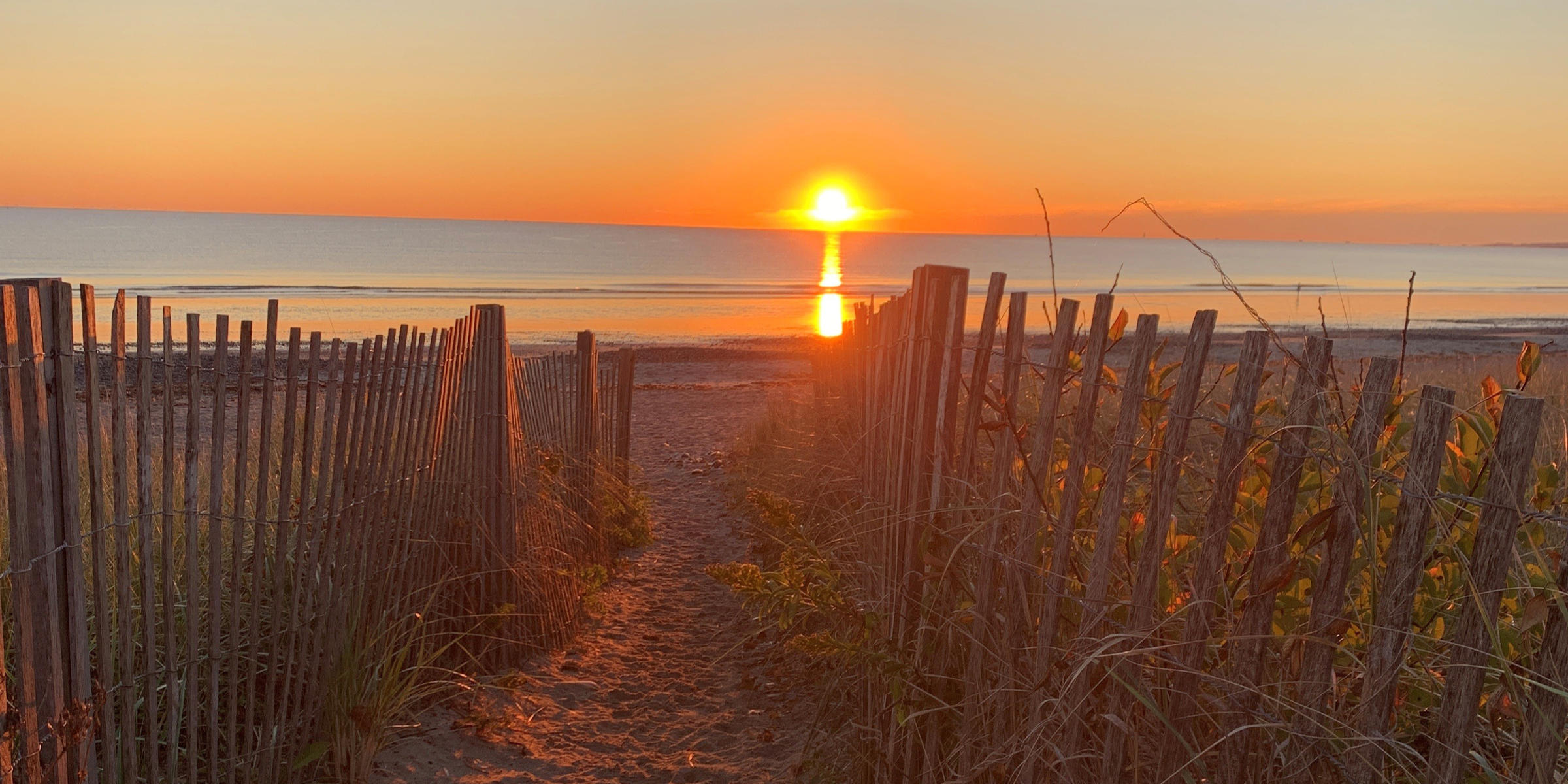 Sunset over a beach path